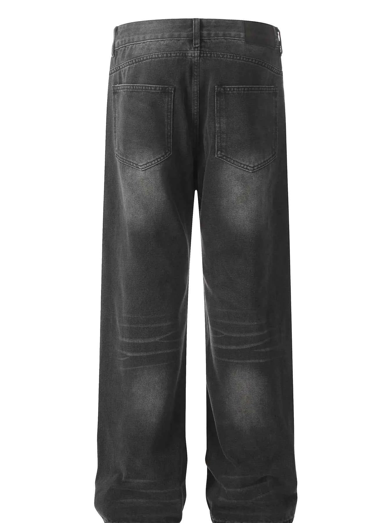 Men's Relaxed Fit Vintage Wash Wide Leg Jeans
